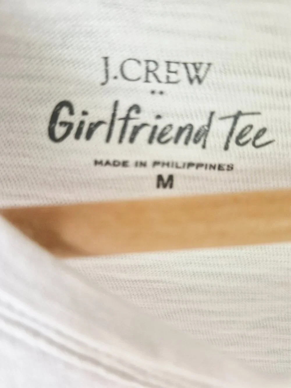 J. Crew Short Sleeve Girlfriend Tee 100% Cotton White Size M
